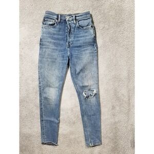 Redone Jeans Womens Size 27 Worn Retro Distressed‎ Blue Denim Jeans